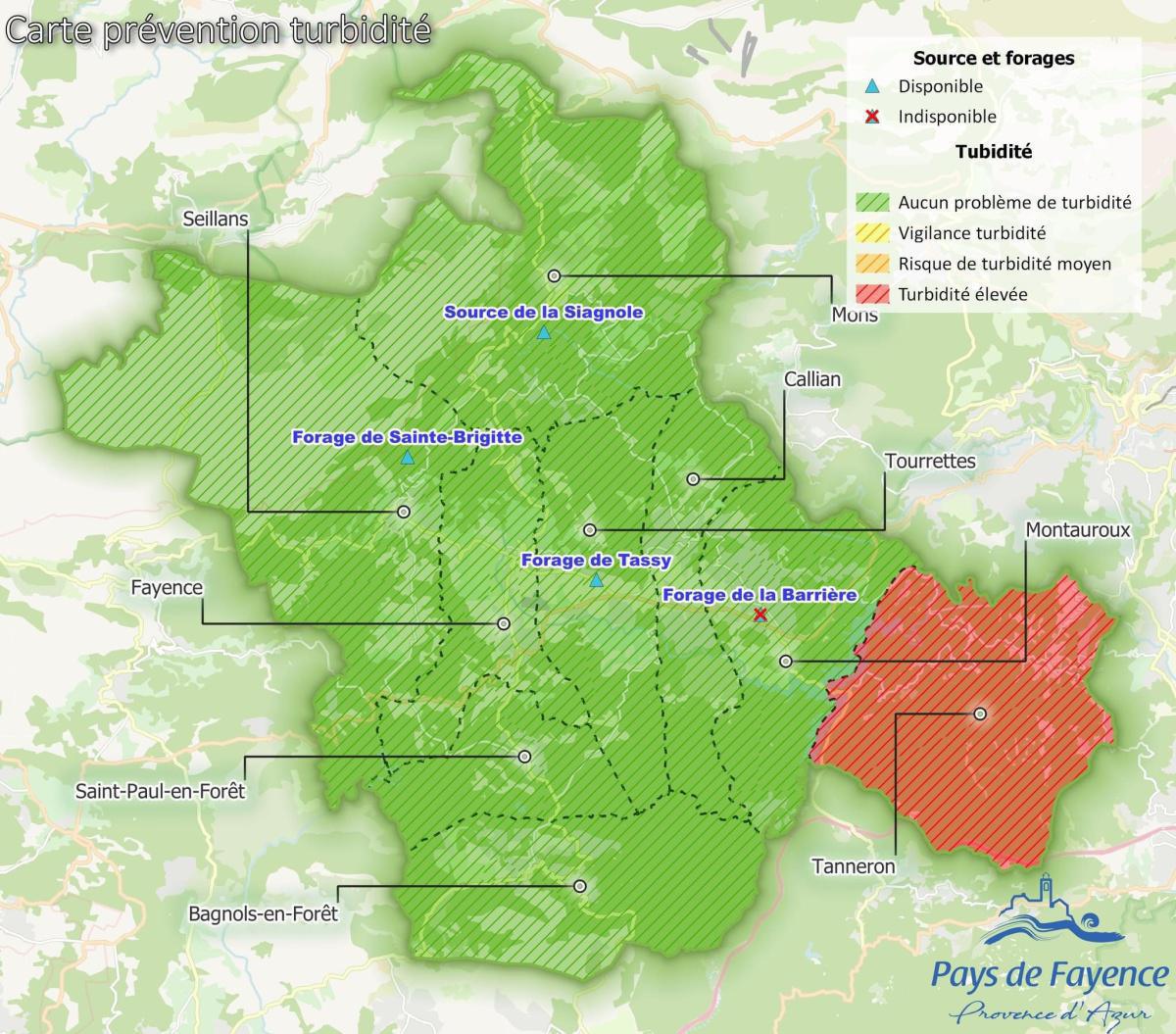 Pays de Fayence : l'eau de nouveau potable presque partout Pays de Fayence : l'eau de nouveau potable presque partout