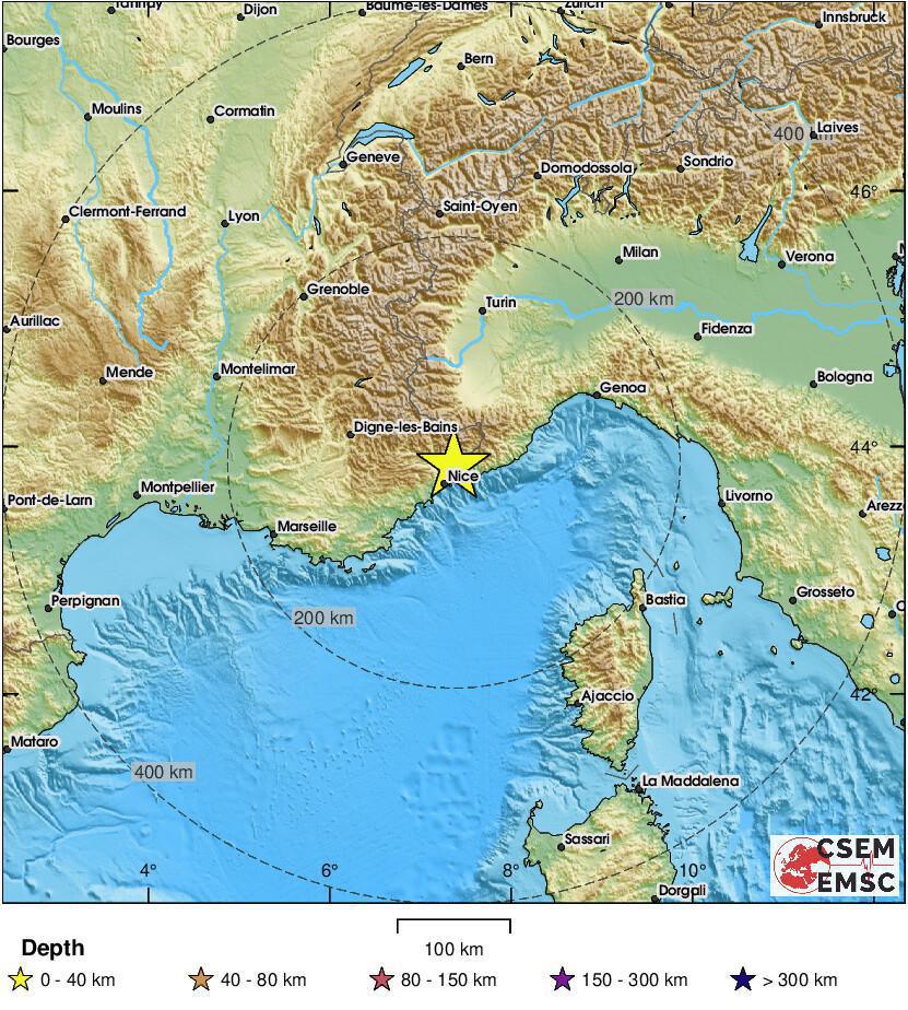 Séisme de magnitude 4,1 ressenti sur la Côte d’Azur, suivi d’une seconde secousse
