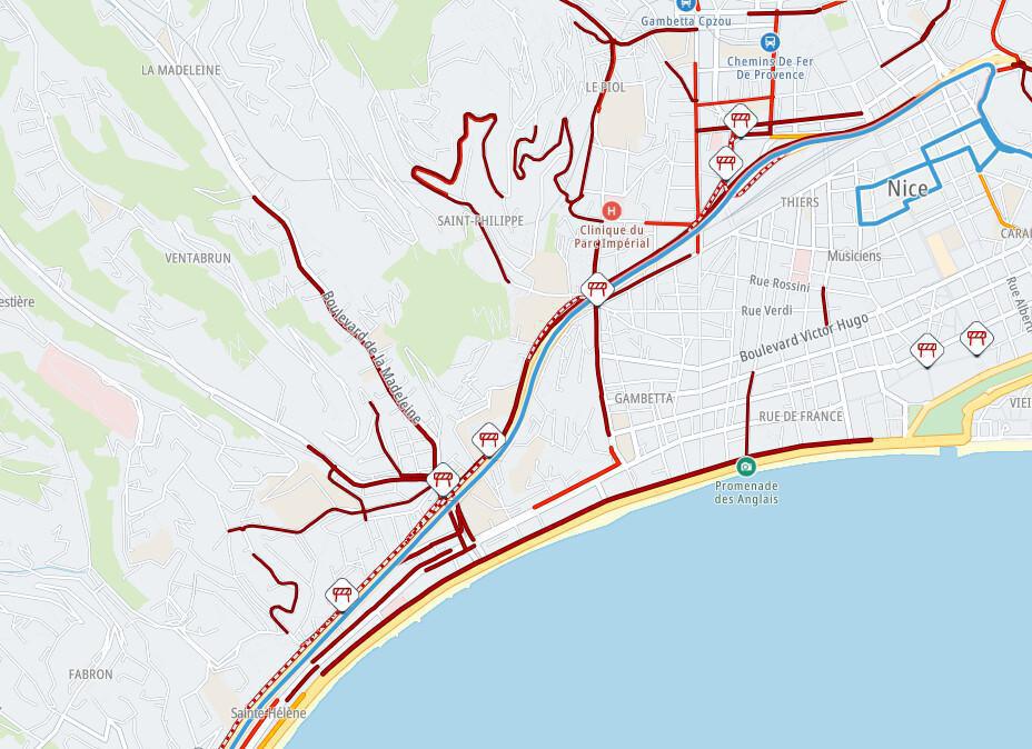 Pagaille à Nice : incendie sur la voie rapide, circulation paralysée