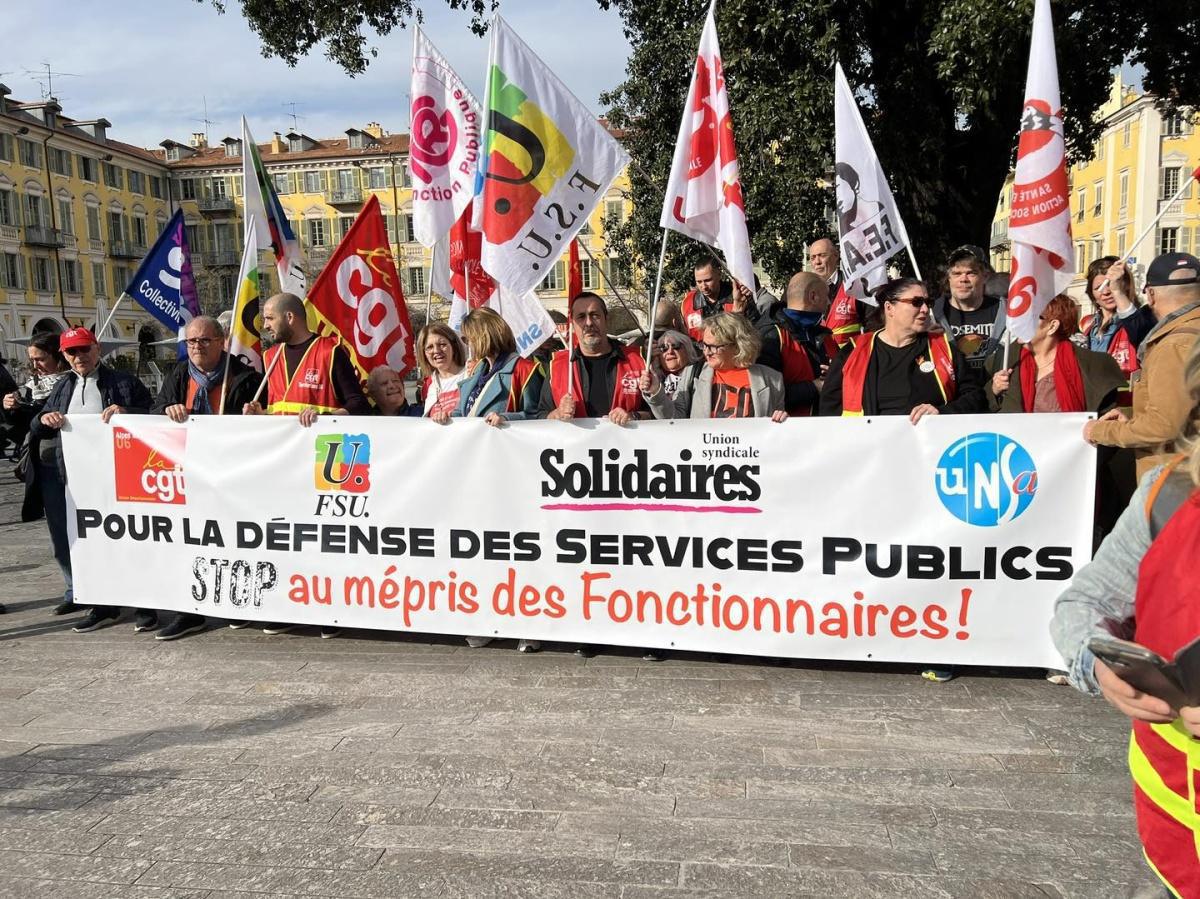 Grève dans la fonction publique : des rassemblements à Nice, Toulon et Marseille 