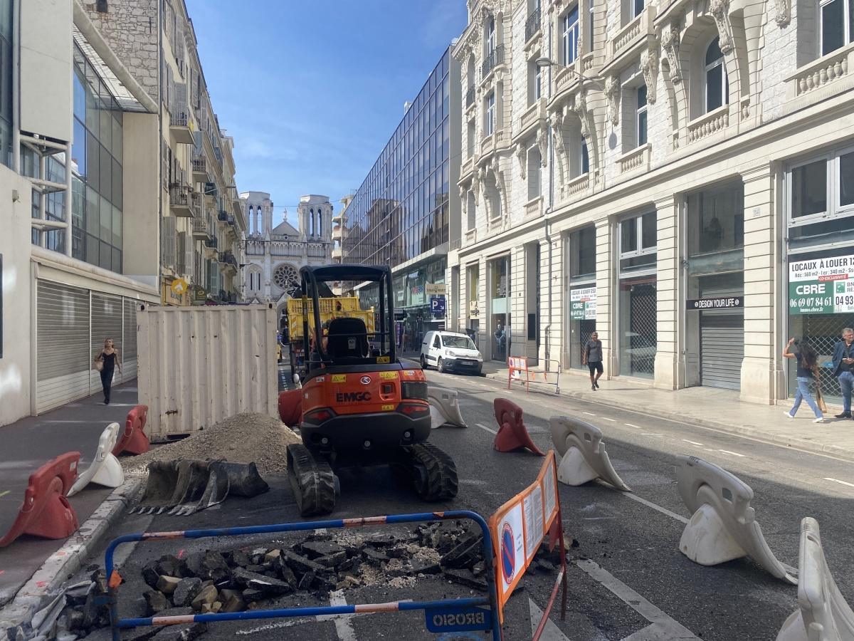 Nice : premiers coups de pelle sur l'avenue Notre-Dame en vue de la semi-piétonnisation