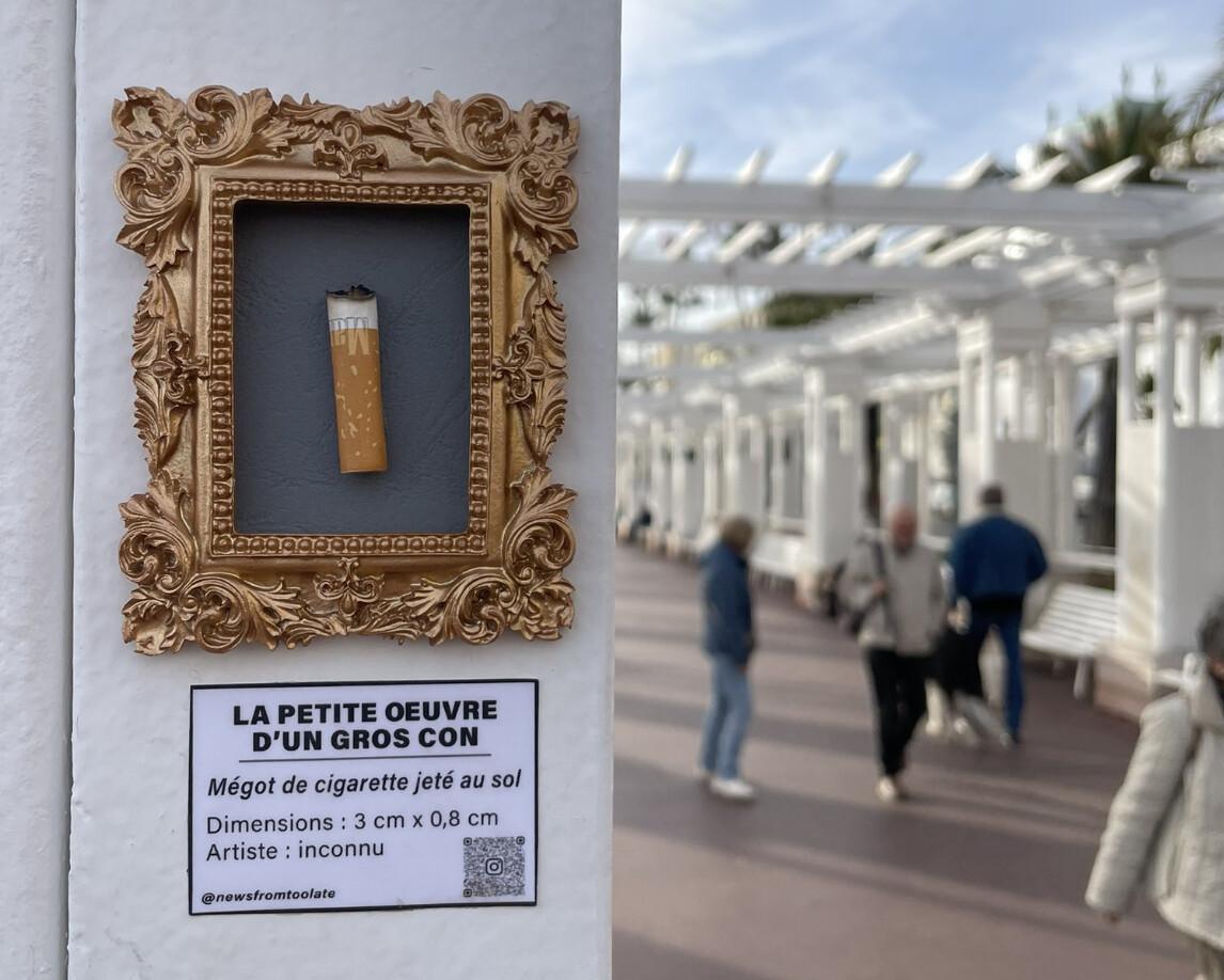 Des mégots encadrés pour dénoncer l’incivisme des fumeurs sur la Prom