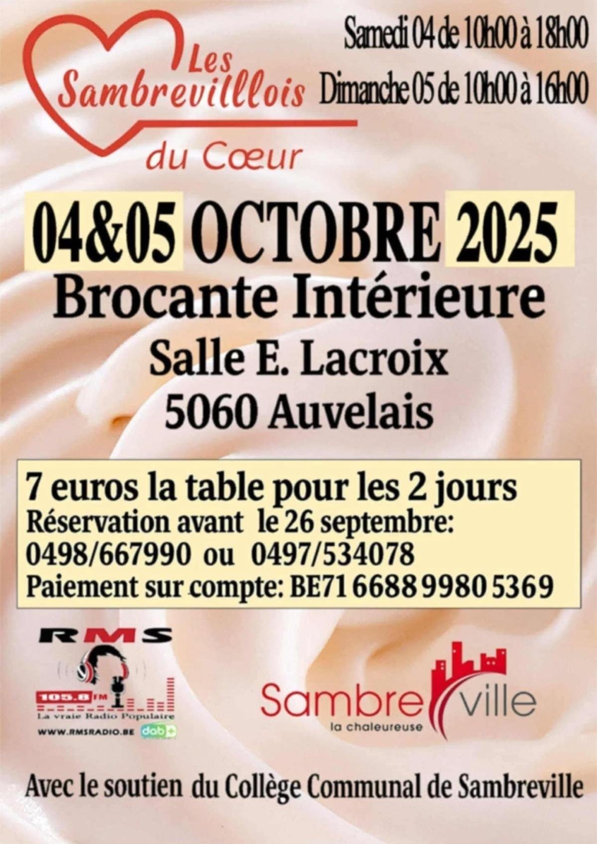 Brocante des sambrevilois du coeur
