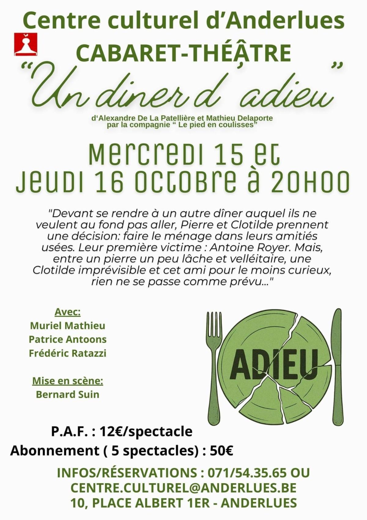 Cabaret Théâtre : un diner d'adieu