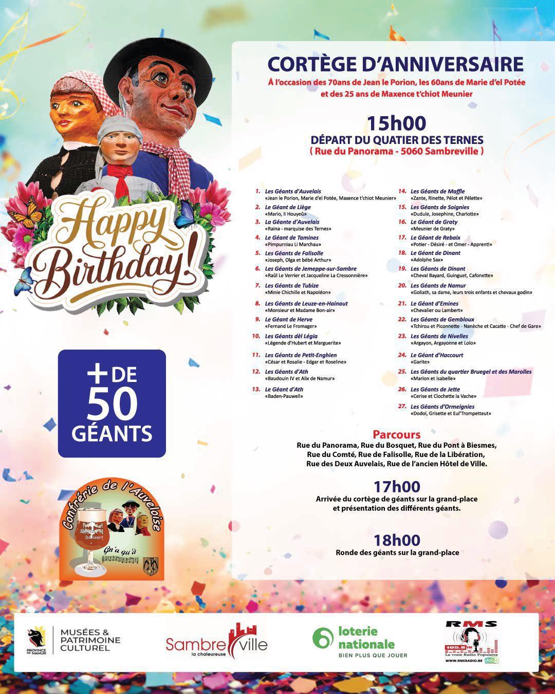 Anniversaire des géants d’Auvelais 70 Ans