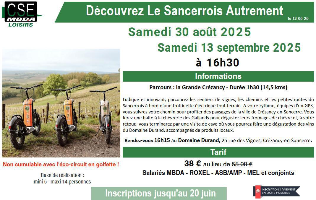Presta CSE - Loisirs - Découvrez le Sancerrois Autrement