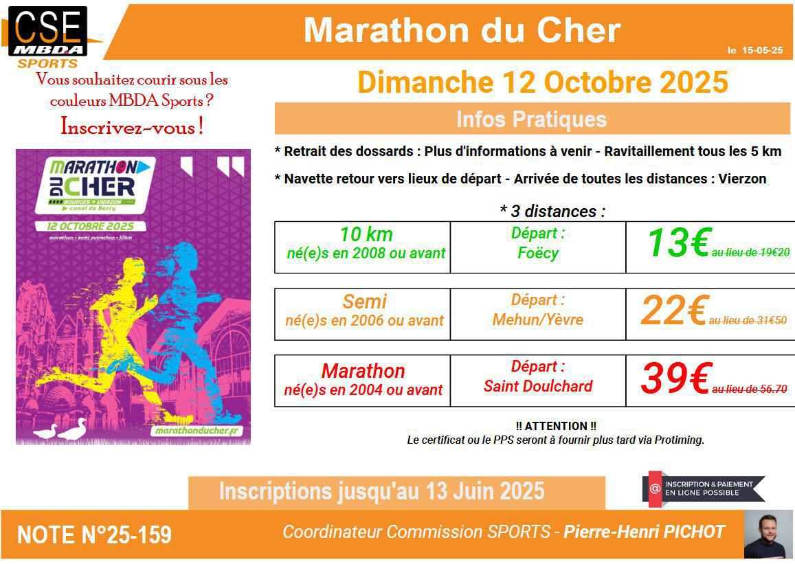 Presta CSE - Sport - Marathon du Cher