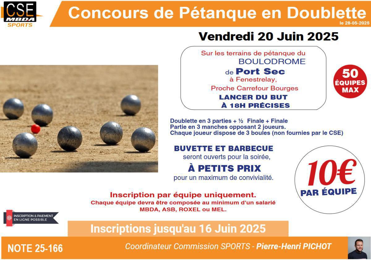 PRESTA CSE - Sport - Concours de Pétanque