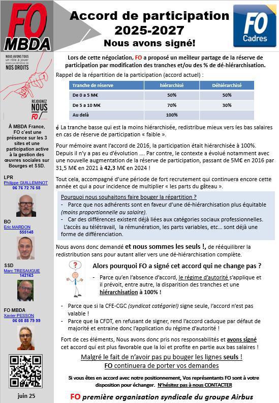 Info FO - juin 2025 - Participation et heures effectives ! 