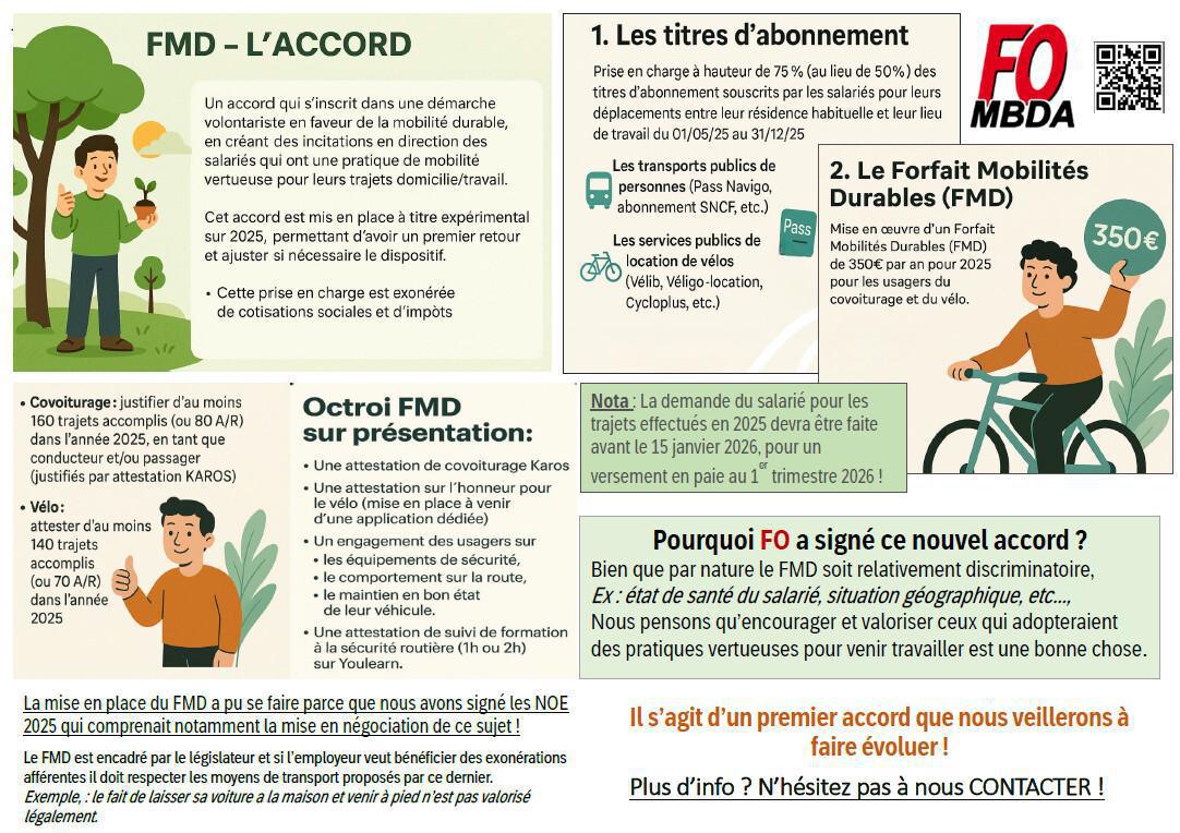 FO MBDA : Forfait Mobilités Durables, l'accord est signé !