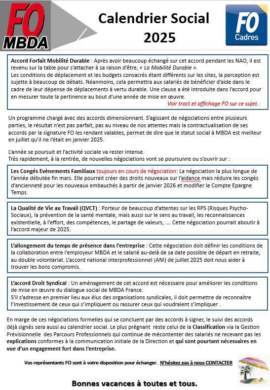 Juillet 2025 : Calendrier social, récap et prévisions