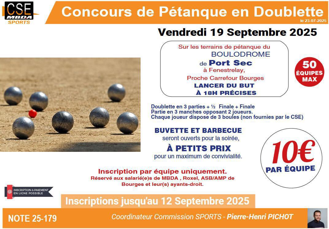PRESTA CSE - Sport - Concours de pétanque