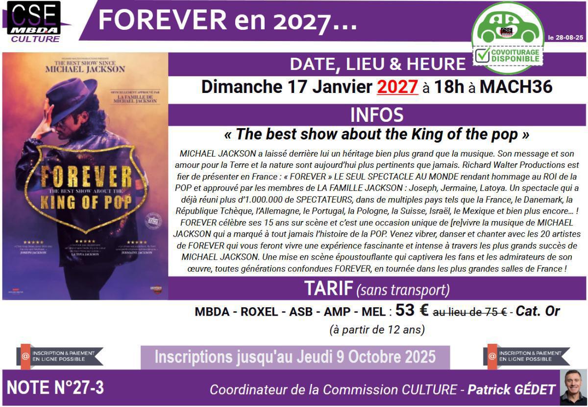 PRESTA CSE - Culture - Forever Michael Jackson à Mach36