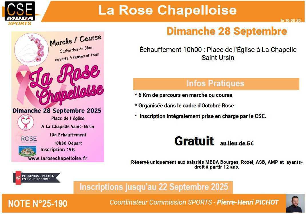 PRESTA CSE - Sport - La Rose Chapelloise
