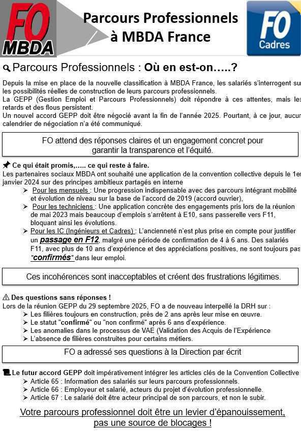 Octobre 2025 : Parcours pro MBDA 