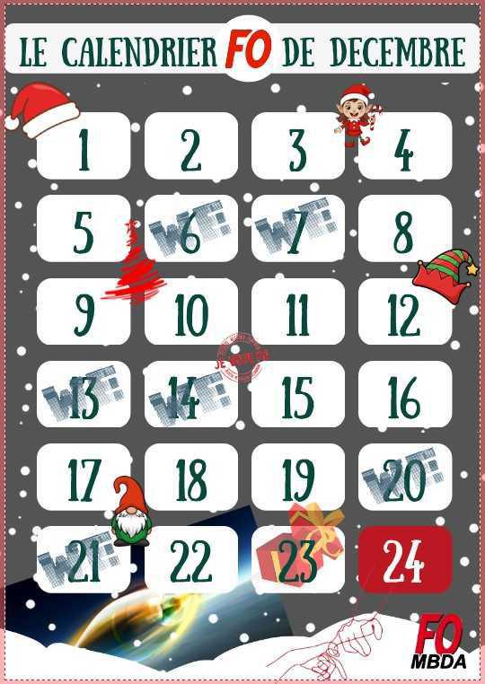 Le calendrier FO de décembre