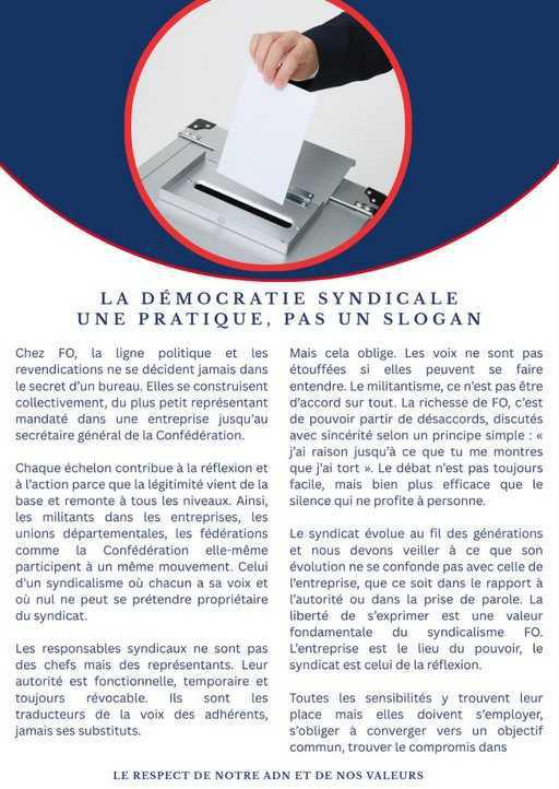 La démocratie syndicale, c’est bien plus qu’un slogan, c’est une pratique quotidienne.