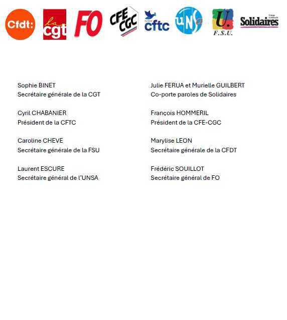 Info FO : Loi sur le travail le 1er Mai // Courrier intersyndical au premier ministre. 