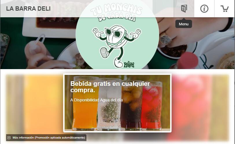 Bebida gratis en cualquier compra.