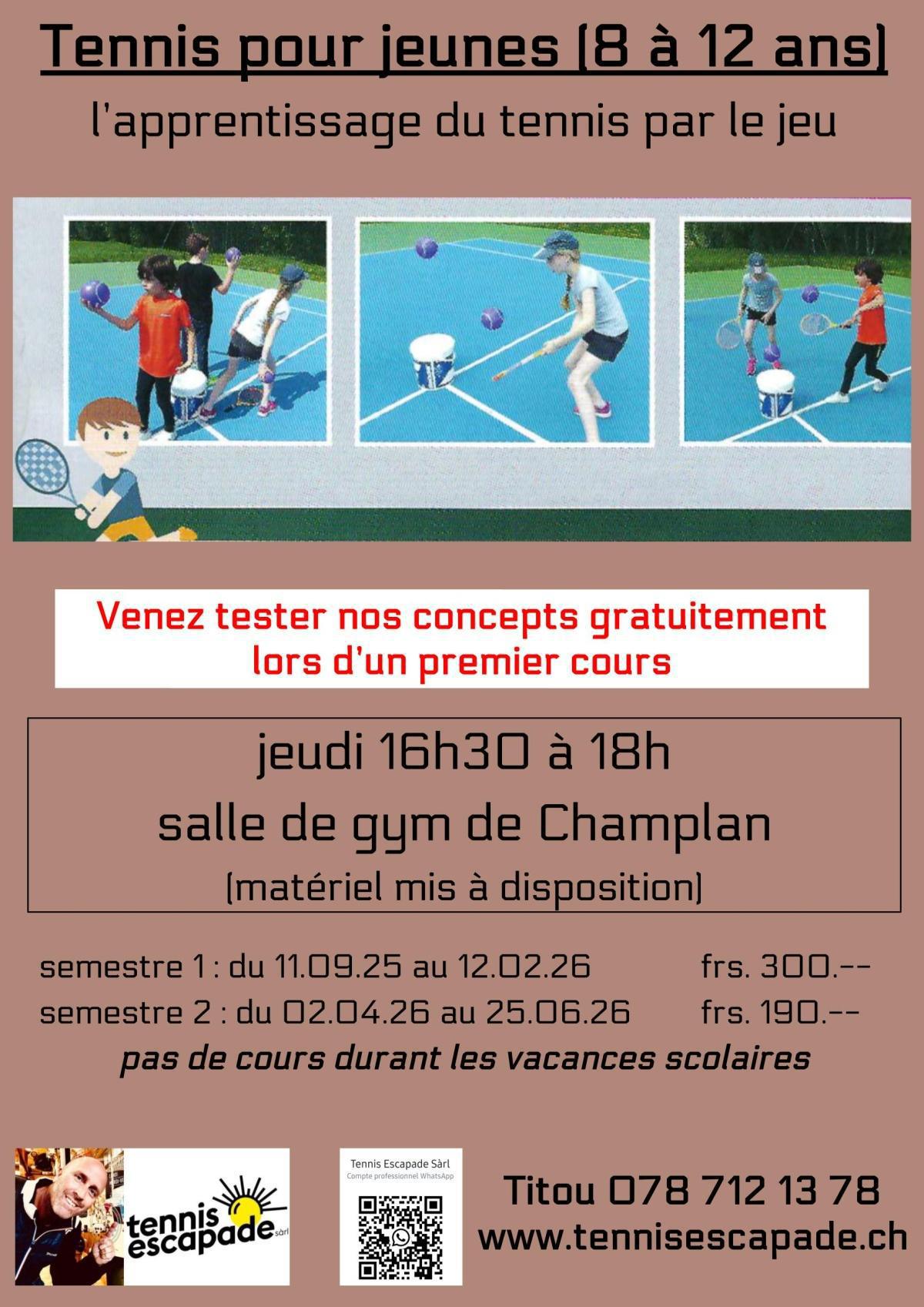 Tennis pour jeunes (de 8 à 12 ans) Champlan