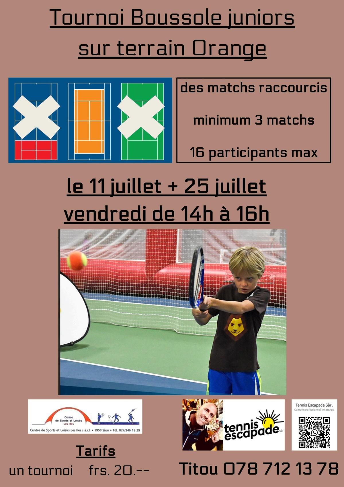 Tournoi Boussole juniors sur terrain Orange