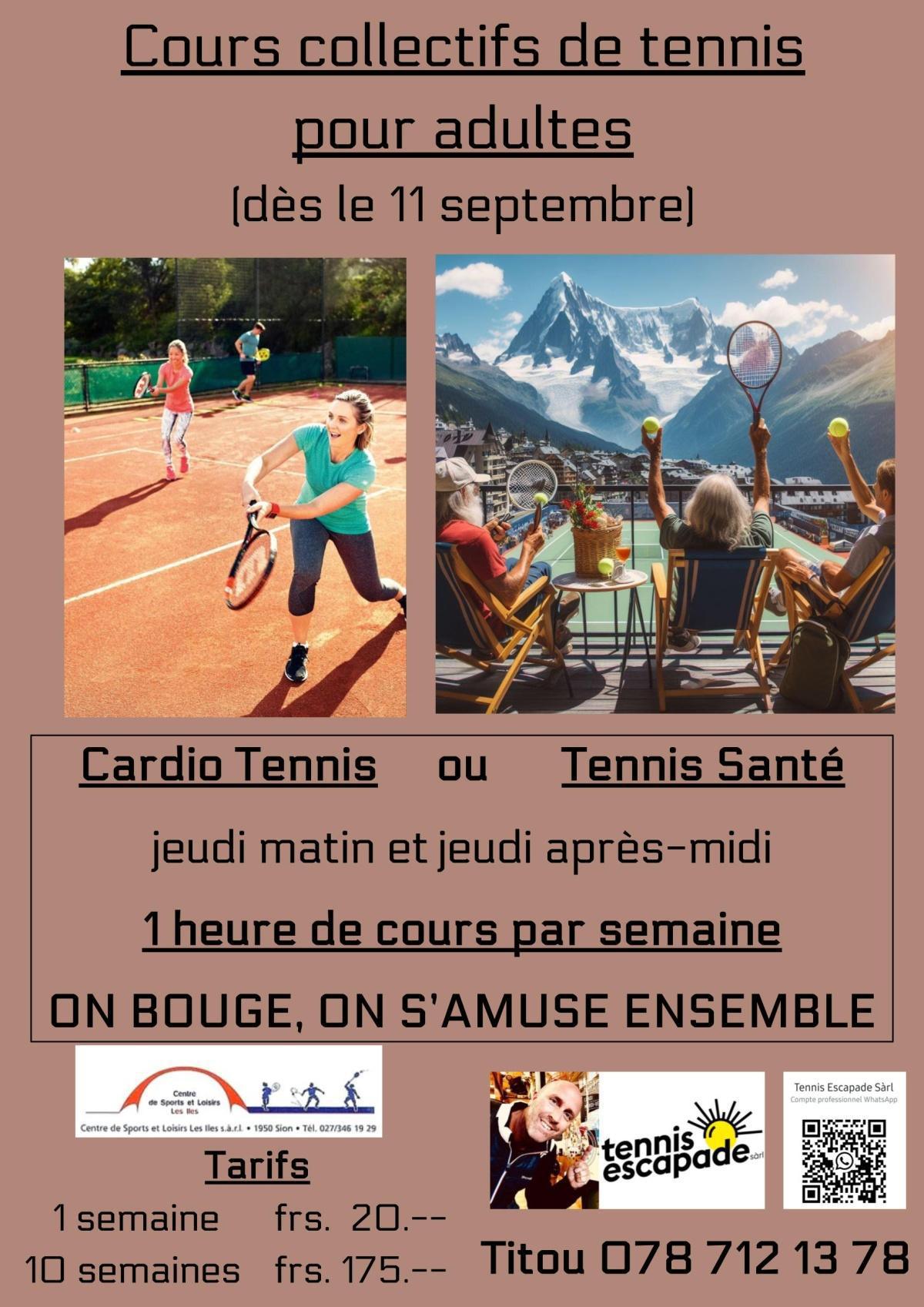 Cours collectifs de tennis pour adultes ILES à Sion