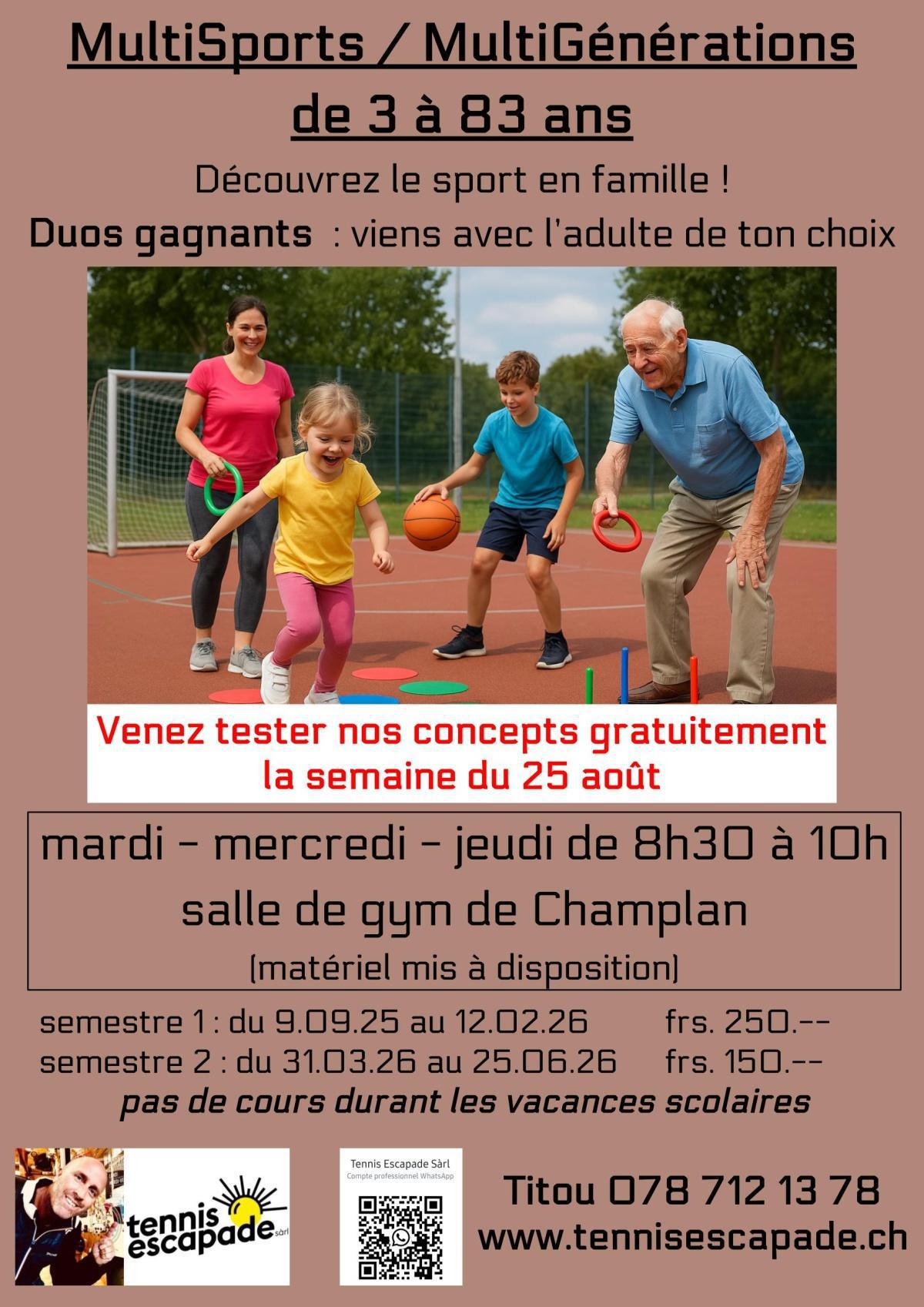 MultiSports / multiGénérations (de 3 à 83 ans) Champlan