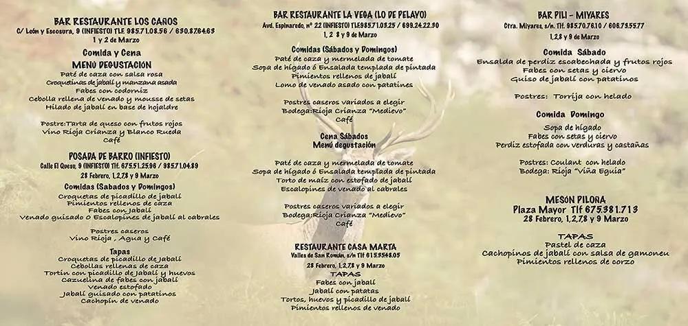 Jornadas gastronómicas de la caza en Piloña Jornadas gastronómicas de la caza en Piloña