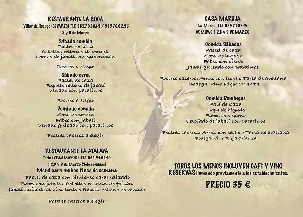 Jornadas gastronómicas de la caza en Piloña Jornadas gastronómicas de la caza en Piloña