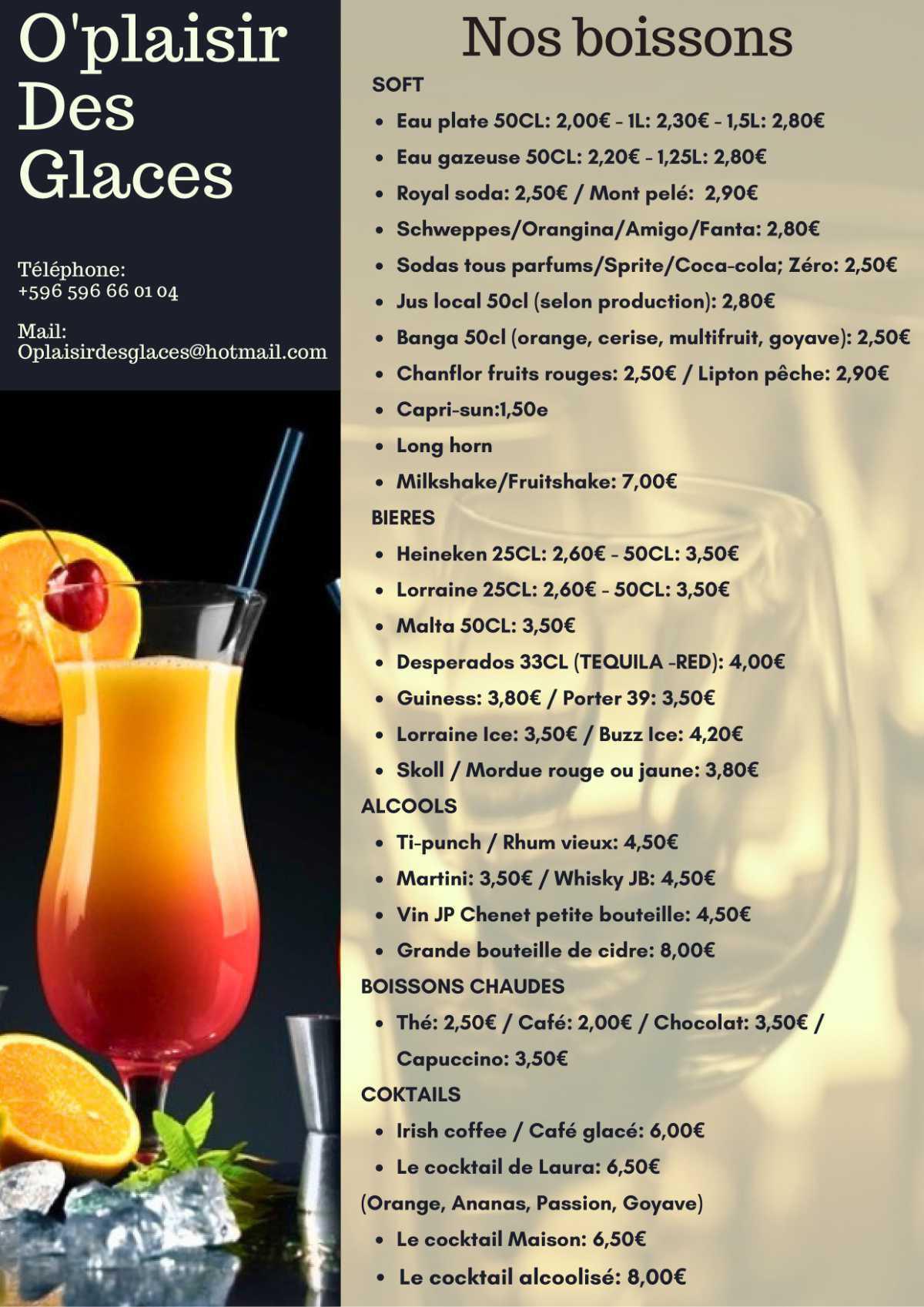 Notre menu