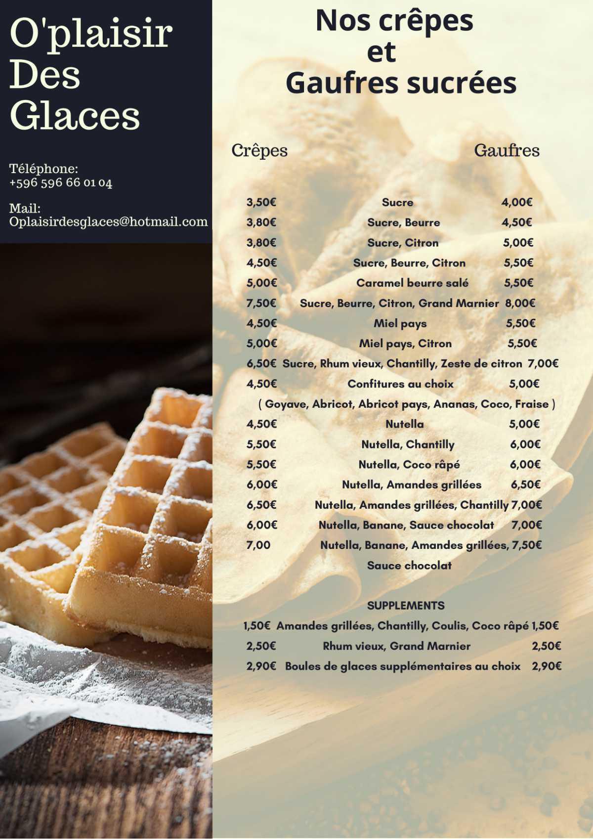 Notre menu