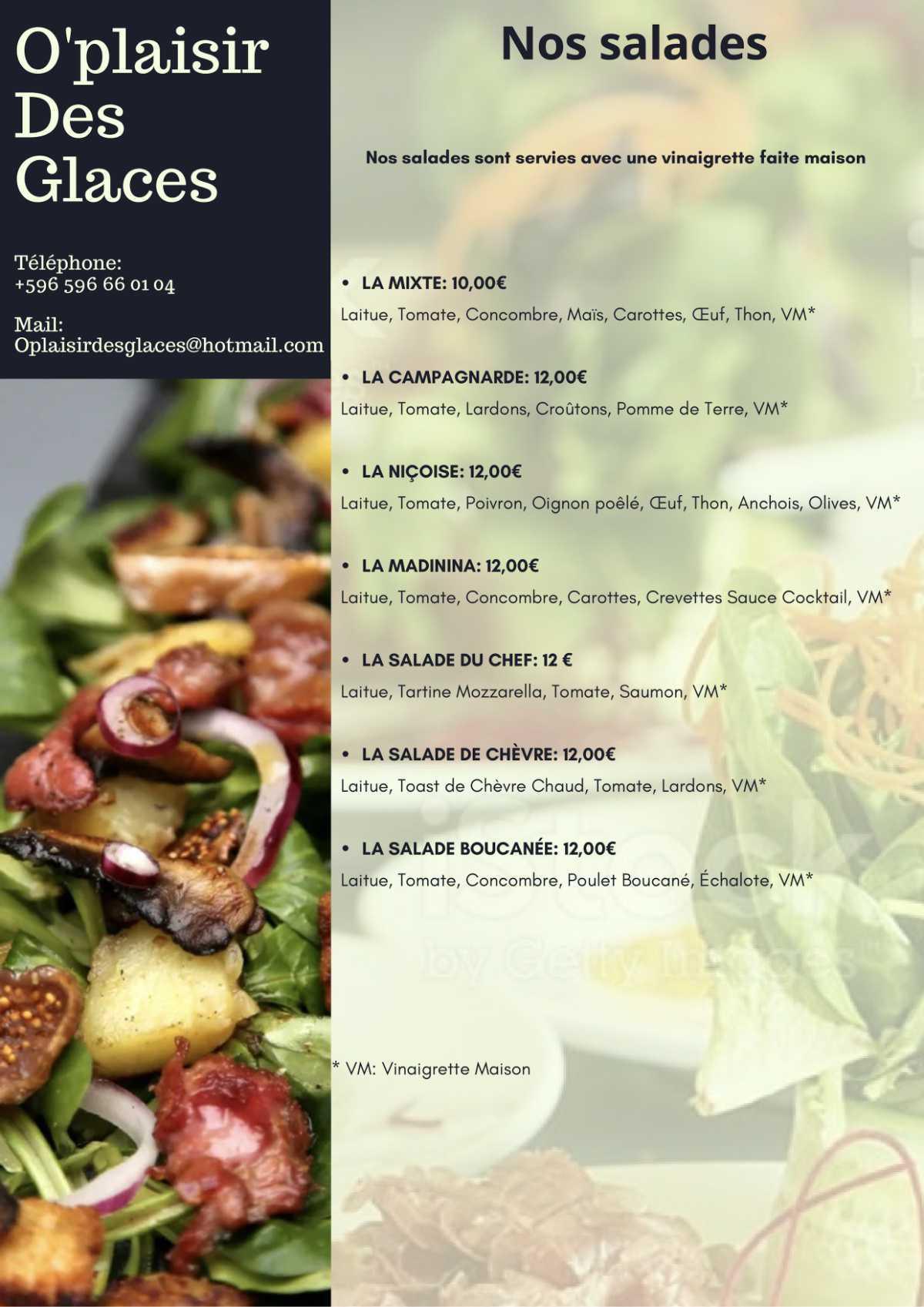 Notre menu
