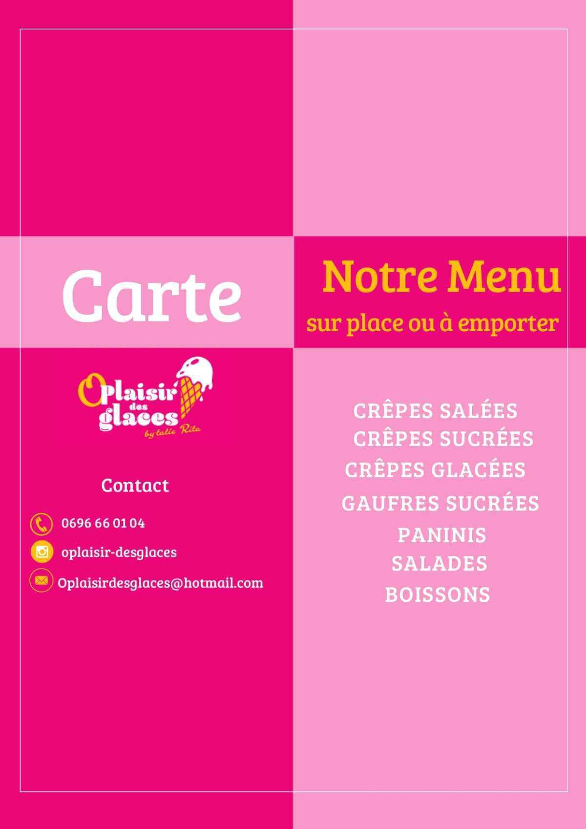 Notre menu
