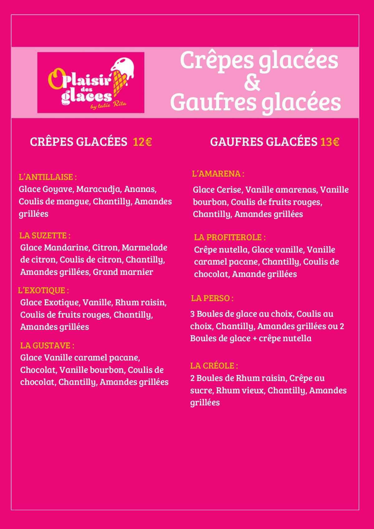 Notre menu
