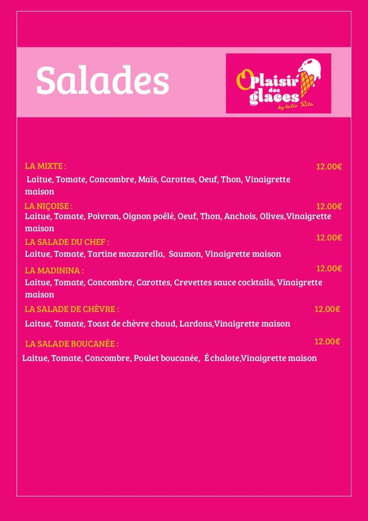 Notre menu