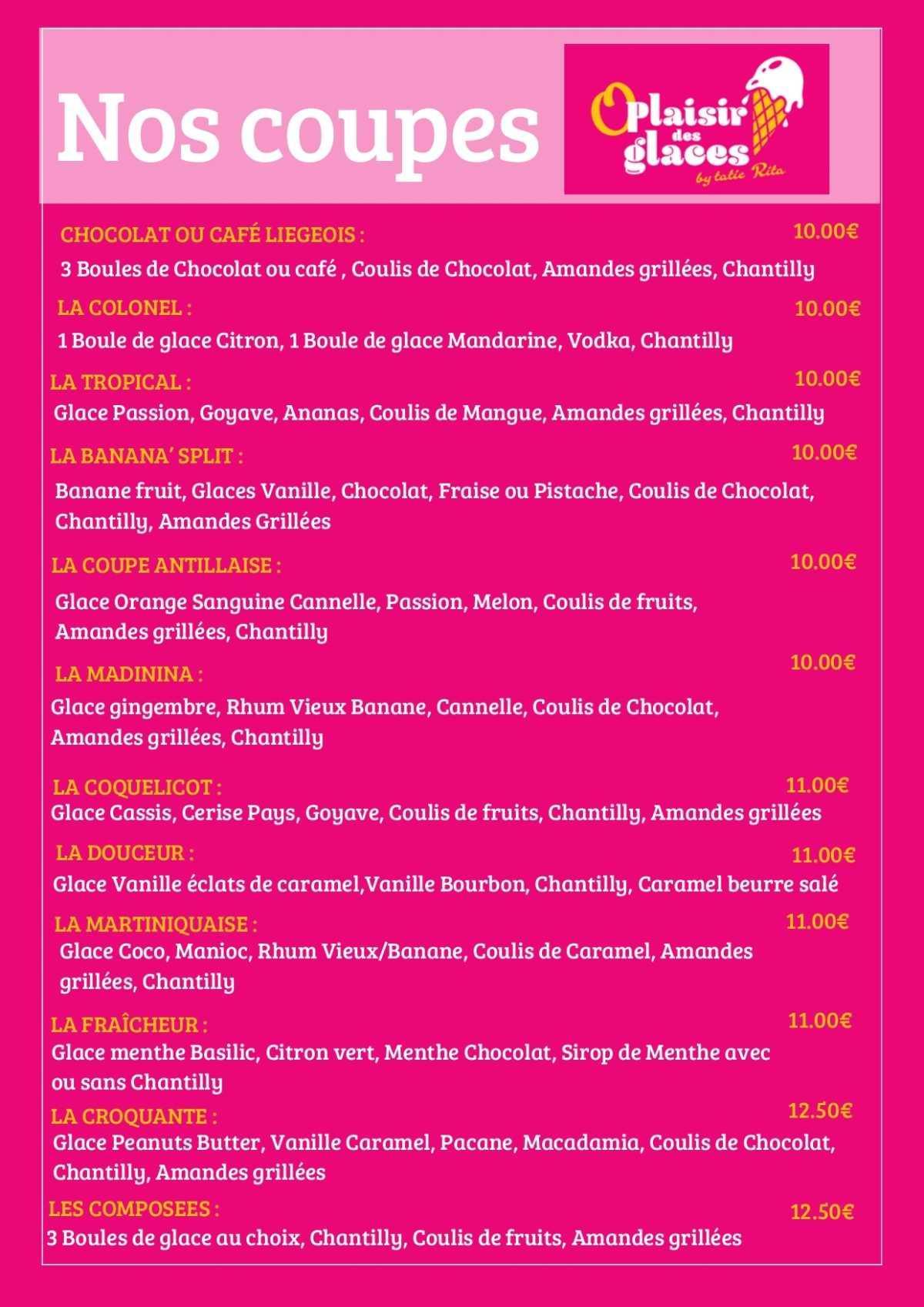 Notre menu