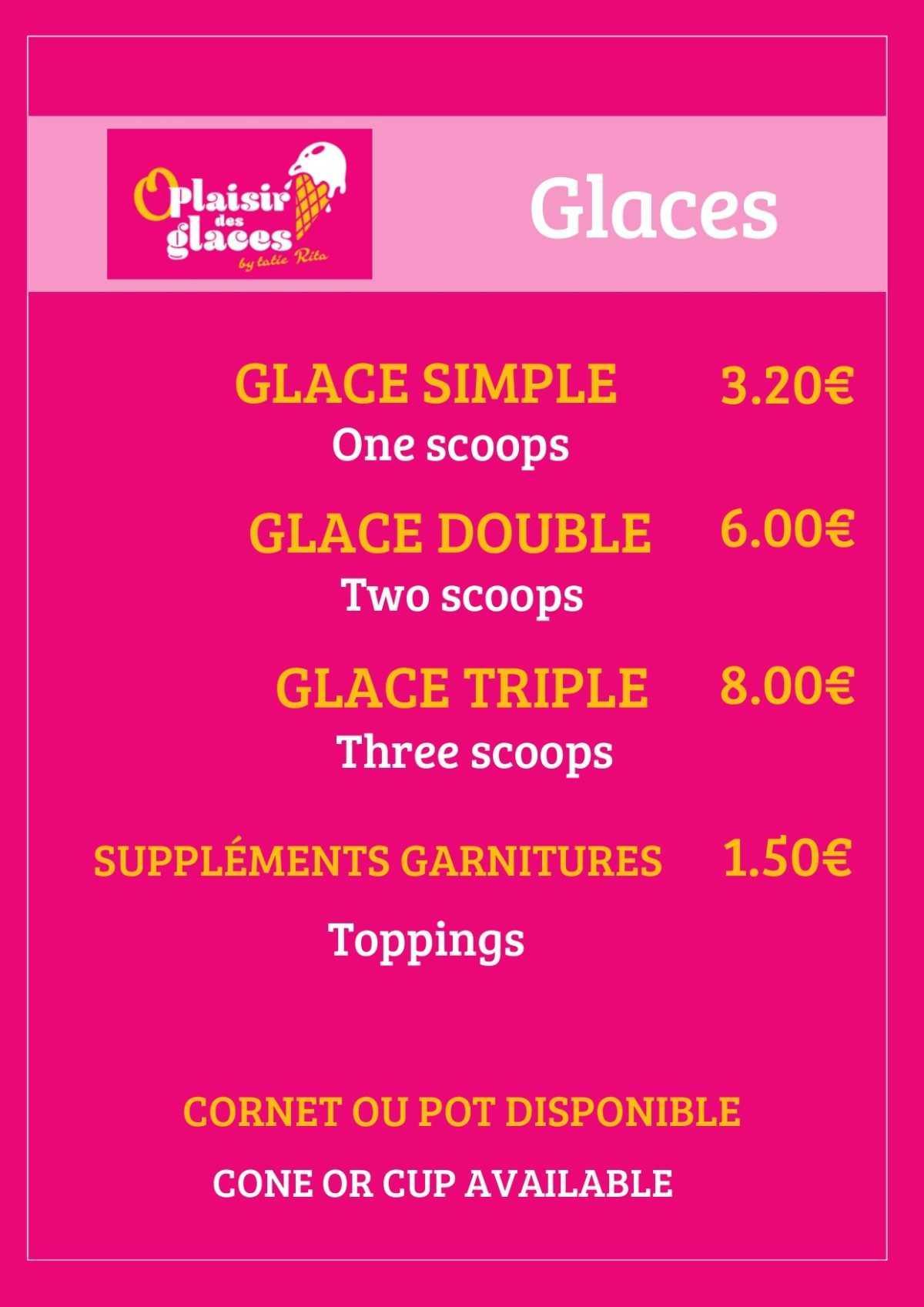 Notre menu