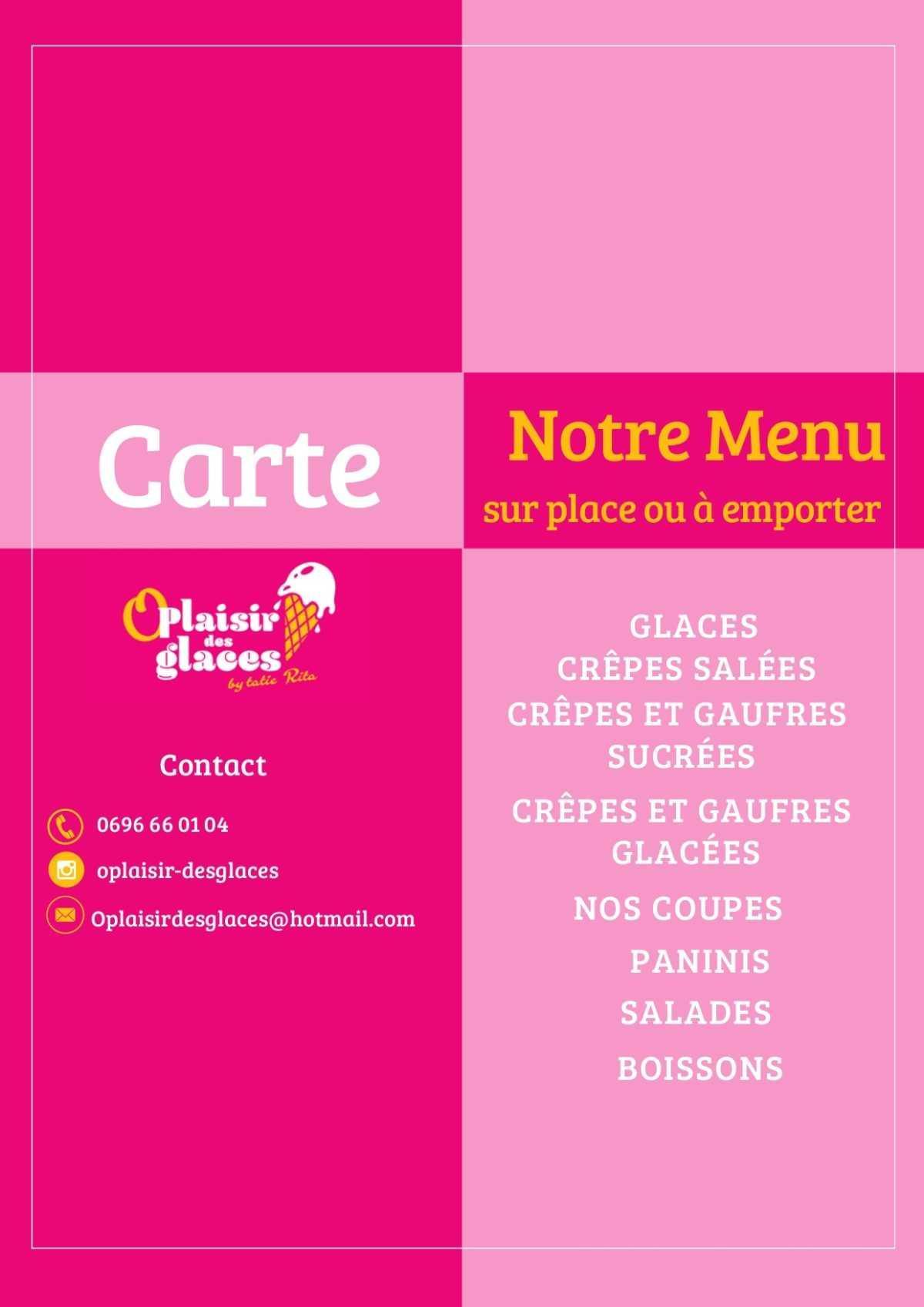 Notre menu
