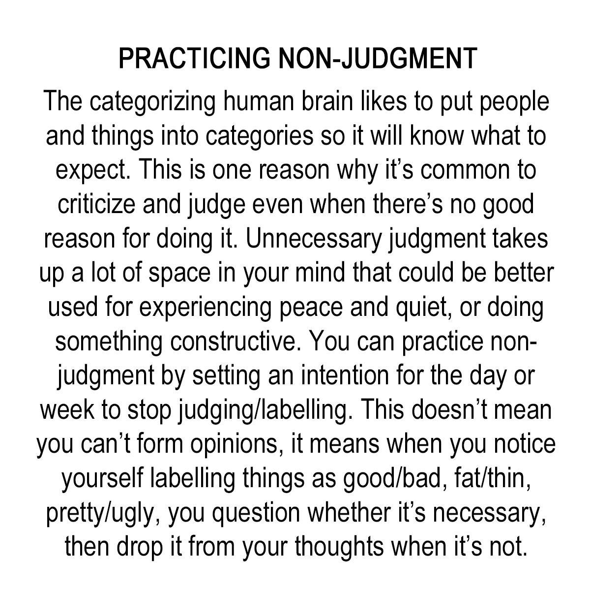 practicingnon-judgment