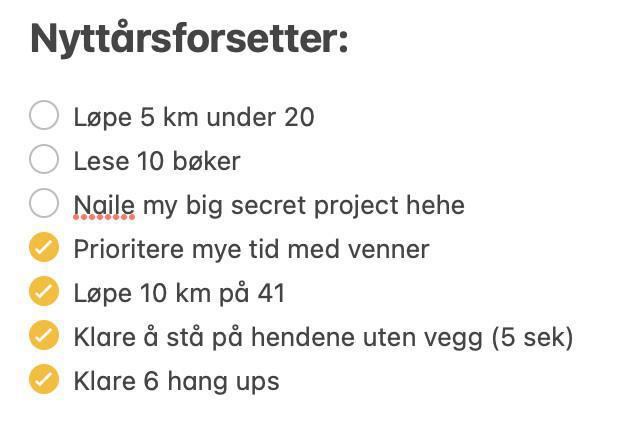 Mine nyttårsforsetter for 2025 Mine nyttårsforsetter for 2025