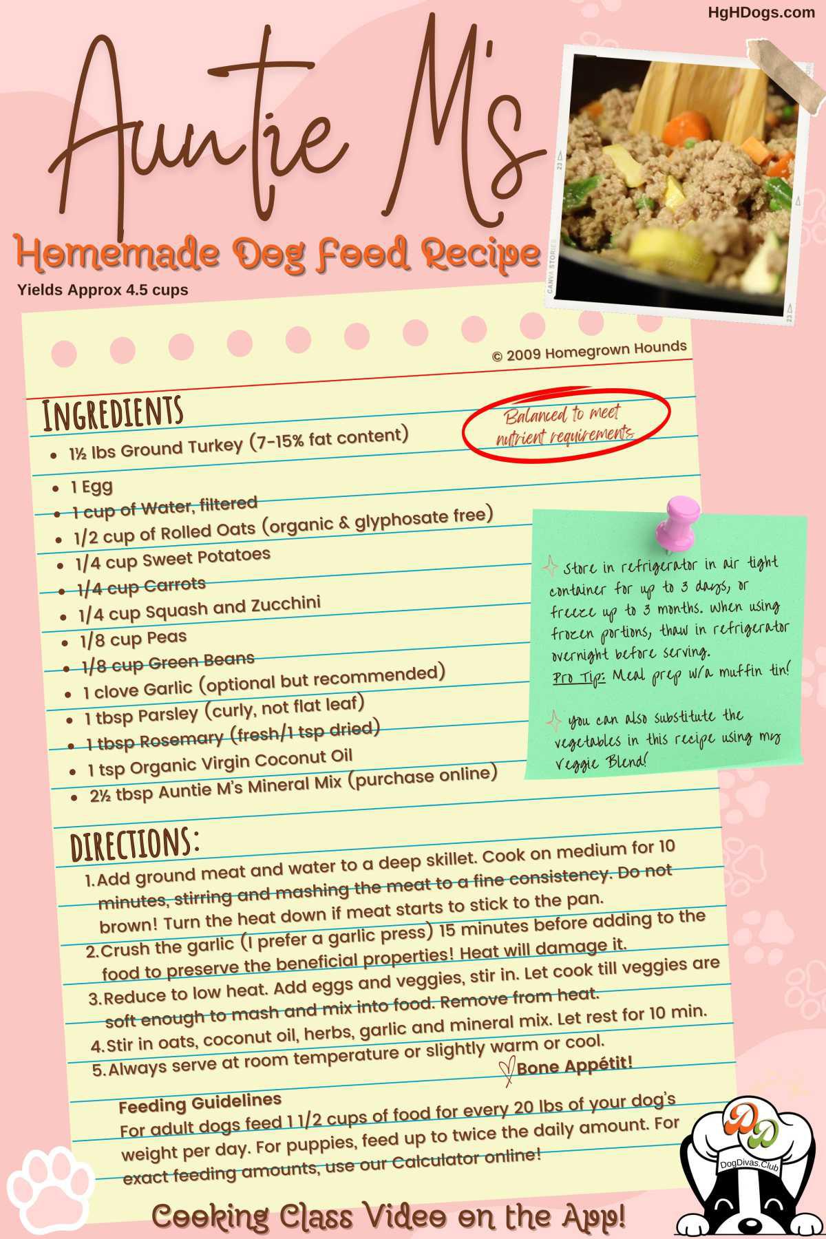 Auntie M's Homemade Dog Food Recipe