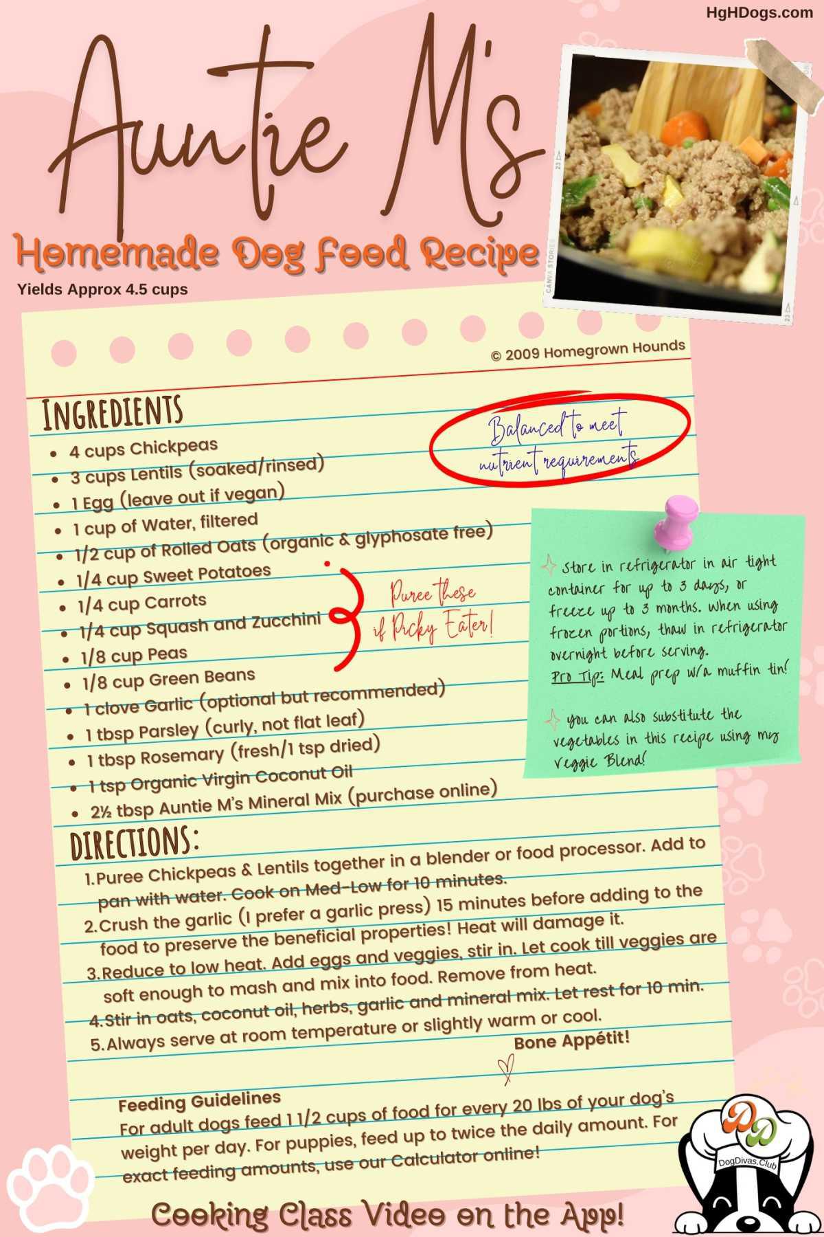 Auntie M's Homemade Dog Food Recipe