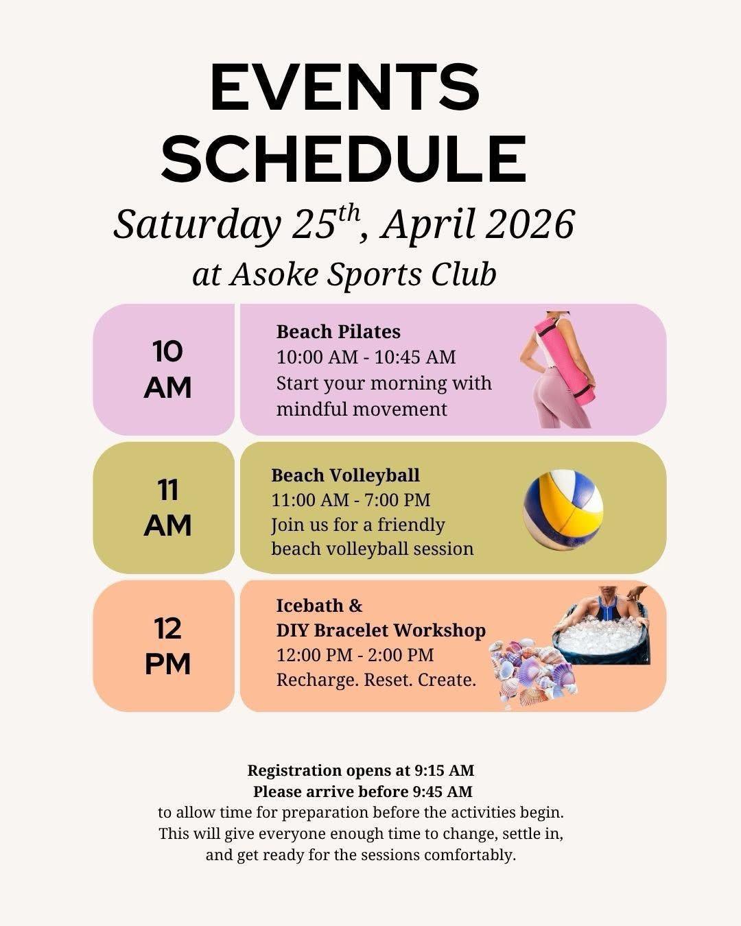 Girls’ Beach Wellness Day x 📍Asoke Sports Club Girls’ Beach Wellness Day x 📍Asoke Sports Club