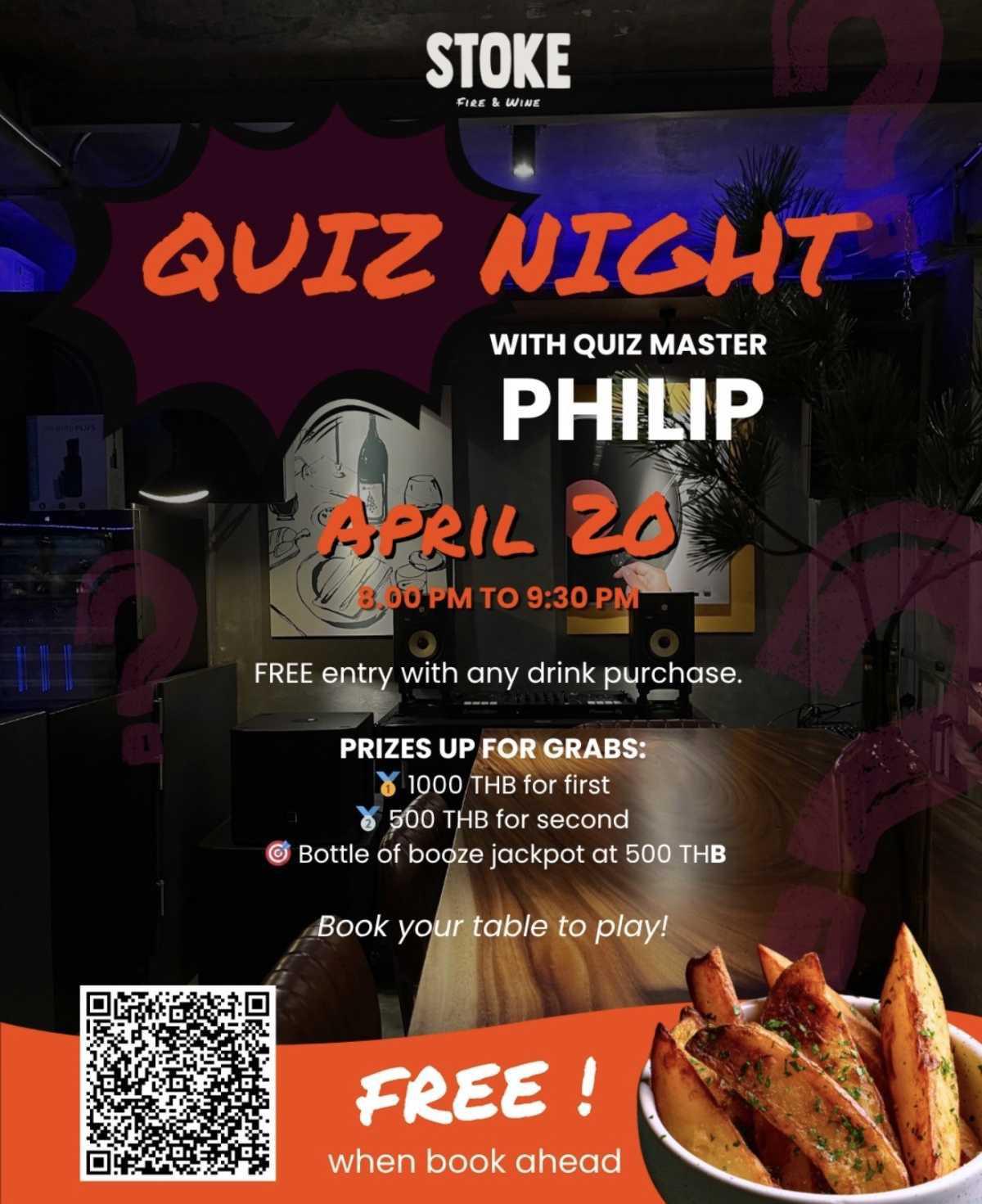 Quiz Night with Philip 🧠🍷 Stoke Bangkok