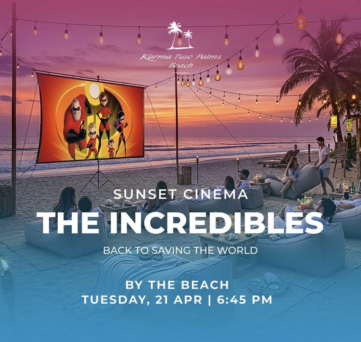 Sunset Cinema: The Incredibles 🎬🌴 x Karma Two Palms Beach