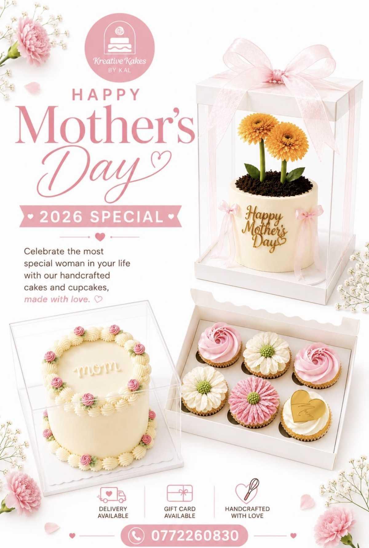 Mother’s Day Specials 2026 – Kreative Kakes by Kal 🎂✨💐 Mother’s Day Specials 2026 – Kreative Kakes by Kal 🎂✨💐
