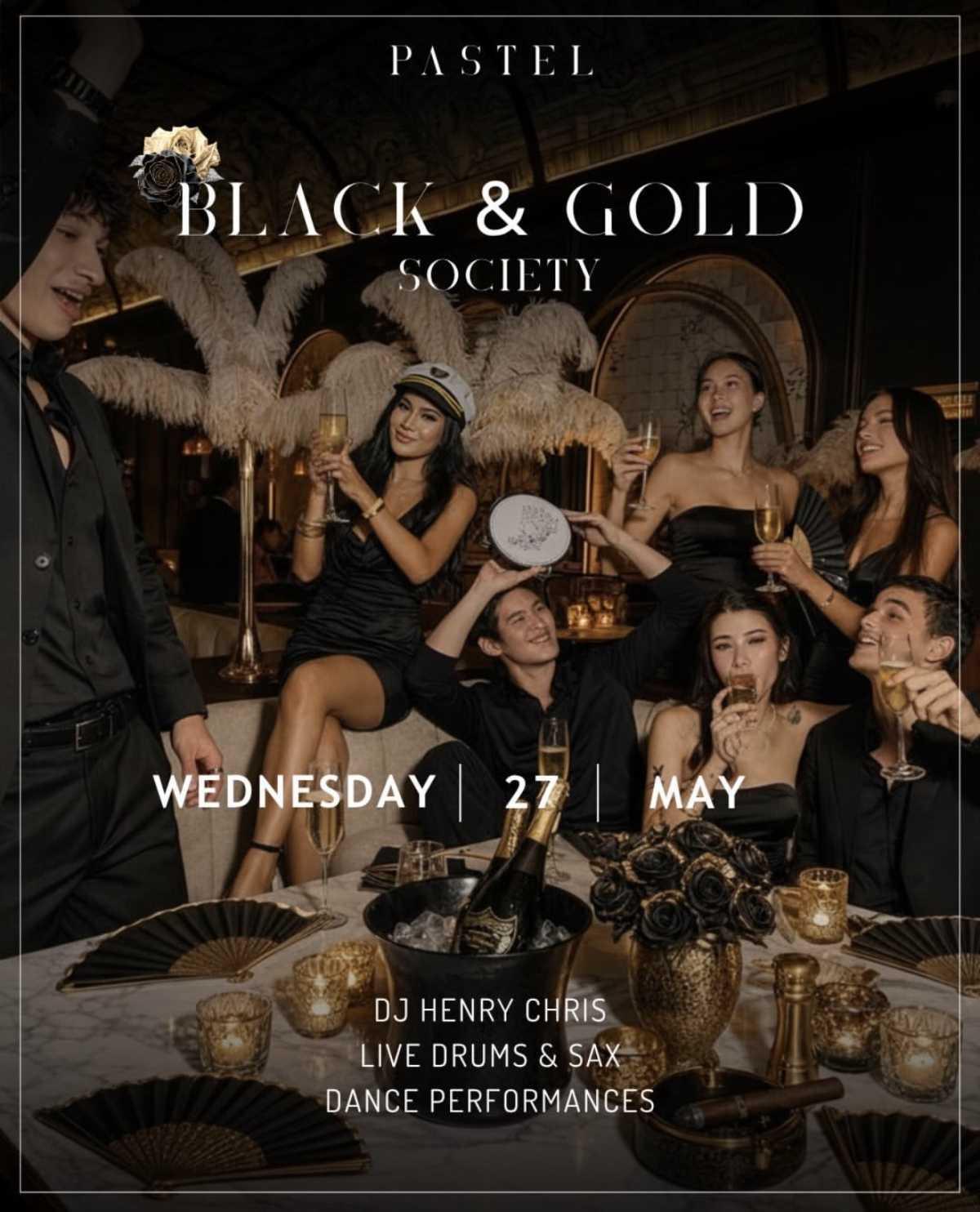 BLACK & GOLD SOCIETY 🖤✨PASTEL ROOFTOP BLACK & GOLD SOCIETY 🖤✨PASTEL ROOFTOP