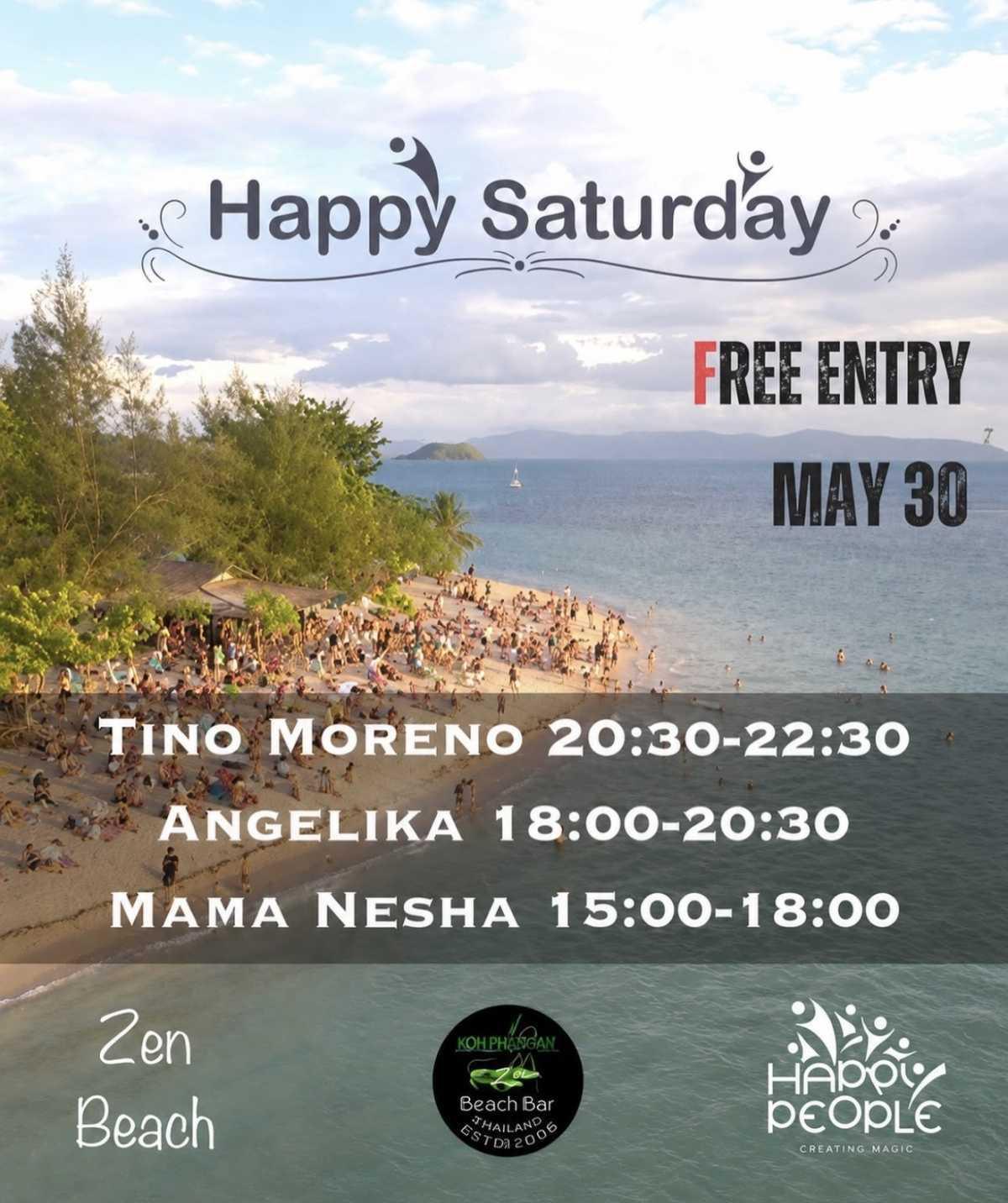 HAPPY SATURDAY AT ZEN BEACH 🌅🎶🏝️