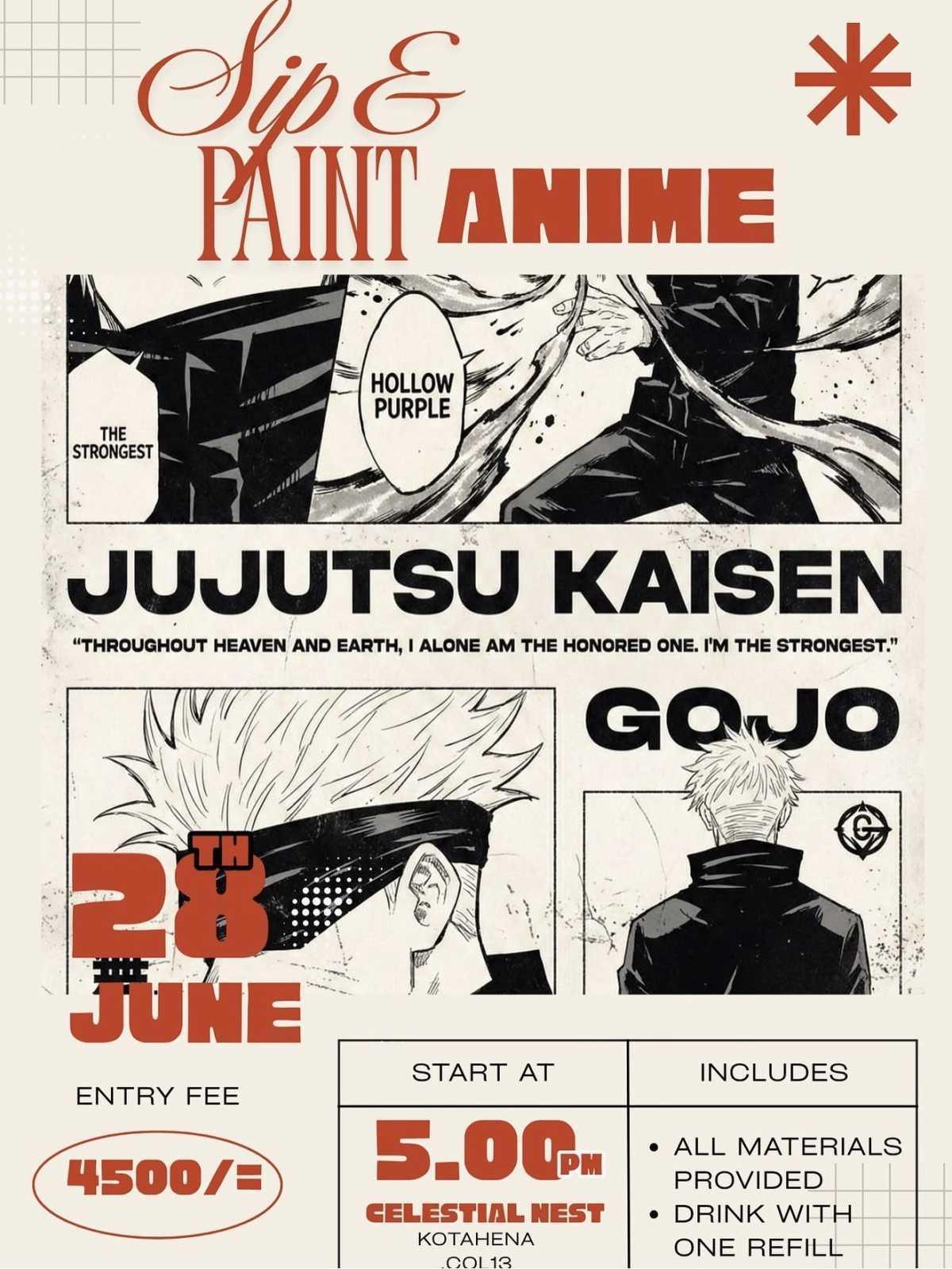 Anime Sip & Paint β Jujutsu Kaisen Edition Anime Sip & Paint β Jujutsu Kaisen Edition
