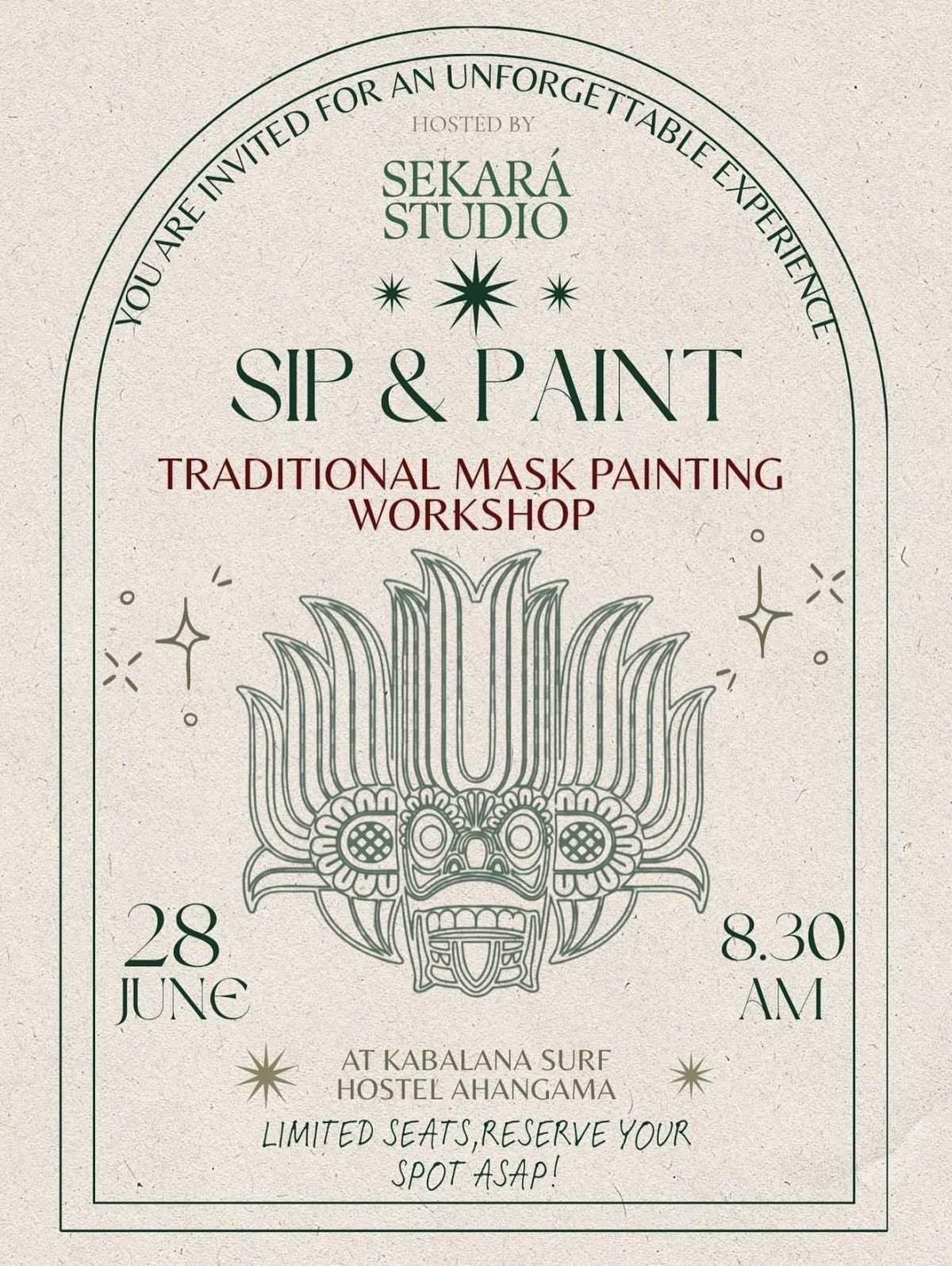 Sip & Paint – Traditional Mask Painting Workshop